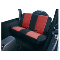 Rear Fold & Tumble Seat Cover -  Black and Red