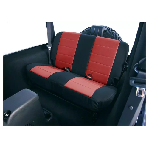 Rear Fold & Tumble Seat Cover -  Black and Red